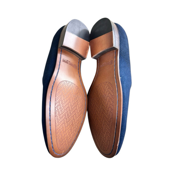 Stacy Adams Wydell Dress Shoes Mens Sz 9 Navy Suede Loafers Slip On 25588-415 - Picture 9 of 10